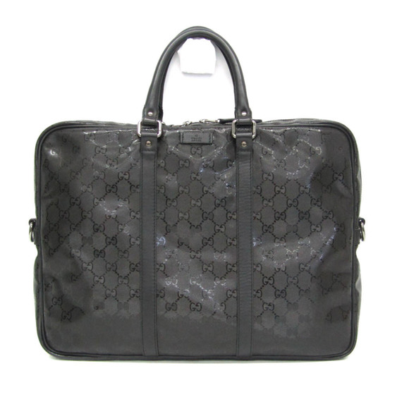 Gucci GG Imprimé 201480 Men's PVCLeather BriefcaseHandbag Black